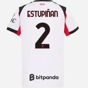 Dámsky Futbalový Dres AC Milan 2025/26 Vonkajší – Pervis Estupinan #2 Krátky Rukáv
