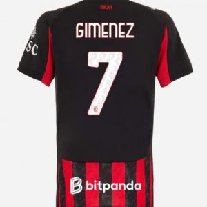 Dámsky Futbalový Dres AC Milan 2025/26 Domáci – Santiago Gimenez #7 Krátky Rukáv