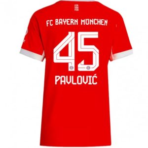 Dámsky Futbalový Dres FC Bayern Munich 2025/26 Domáci Aleksandar Pavlovic #45 – Krátky Rukáv