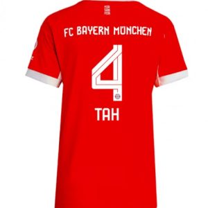 Dámsky Futbalový Dres FC Bayern Munich 2025/26 Domáci Jonathan Tah #4 – Krátky Rukáv