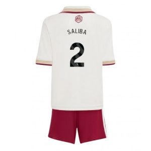 Detský futbalový komplet Arsenal William Saliba #2 2025/26 – tretí dres s trenírkami