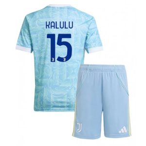 Detský futbalový komplet Juventus Pierre Kalulu #15 2025/26 – vonkajší futbalový dres s trenírkami