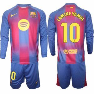FC Barcelona 2025/26 Domáci Pánsky Futbalový Set Lamine Yamal #10 – Dlhý Rukáv + Šortky