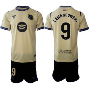 FC Barcelona 2025/26 Vonkajší Pánsky Futbalový Set Robert Lewandowski #9 – Krátky Rukáv + Šortky