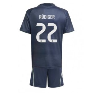Lacne Futbalové dres pre deti Real Madrid Antonio Rudiger #22 2025-26 Preč (+ trenírky)