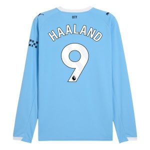 Manchester City 2025/26 Domáci Pánsky Futbalový Dres Erling Haaland #9 – Dlhý Rukáv