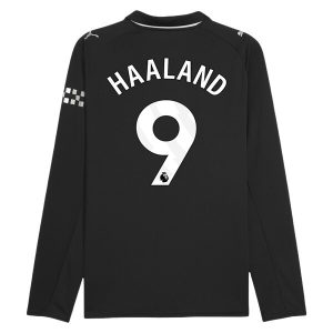 Manchester City 2025/26 Vonkajší Pánsky Futbalový Dres Erling Haaland #9 – Dlhý Rukáv