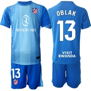 Pánsky brankársky dres Atlético Madrid 2025/26 Jan Oblak #13 modrý – set dres + šortky