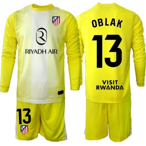 Pánsky brankársky dres Atlético Madrid 2025/26 Jan Oblak 13 žltý set dlhý rukáv a šortky