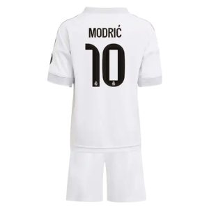 Real Madrid 2025/26 Detský Domáci Futbalový Dres Luka Modrić #10 – Krátky Rukáv + Šortky