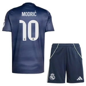 Real Madrid 2025/26 Detský Vonkajší Futbalový Dres Luka Modrić #10 – Krátky Rukáv + Šortky