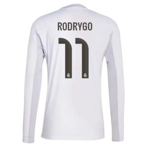 Real Madrid 2025/26 Domáci Pánsky Futbalový Dres Rodrygo #11 – Dlhý Rukáv