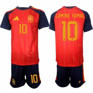 Španielsko Domáci Futbalový Komplet MS 2026 – Lamine Yamal #10 Pánsky Dres + Šortky