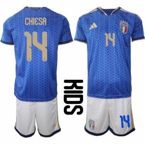 Taliansko MS 2026 detský futbalový dres Federico Chiesa #14 domáci set dres a šortky